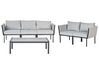 Lounge Set Stahl schwarz 5-Sitzer Auflagen hellgrau SKALA_934636