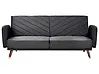 Sofa Bed 3 Seater SENJA Velvet Black