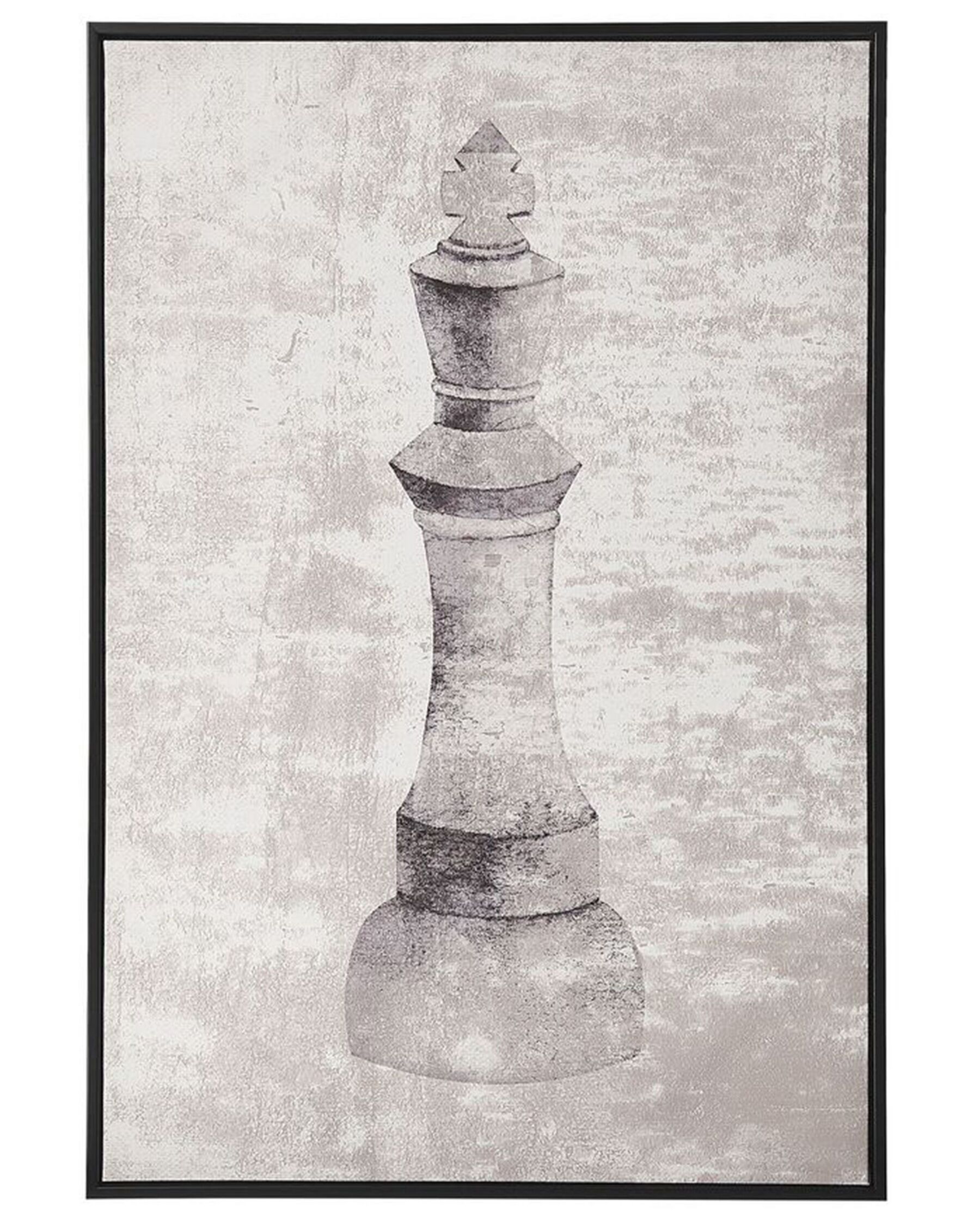 Zarámovaný obraz na plátne šach 63 x 93 cm sivý BUDRIO_816191