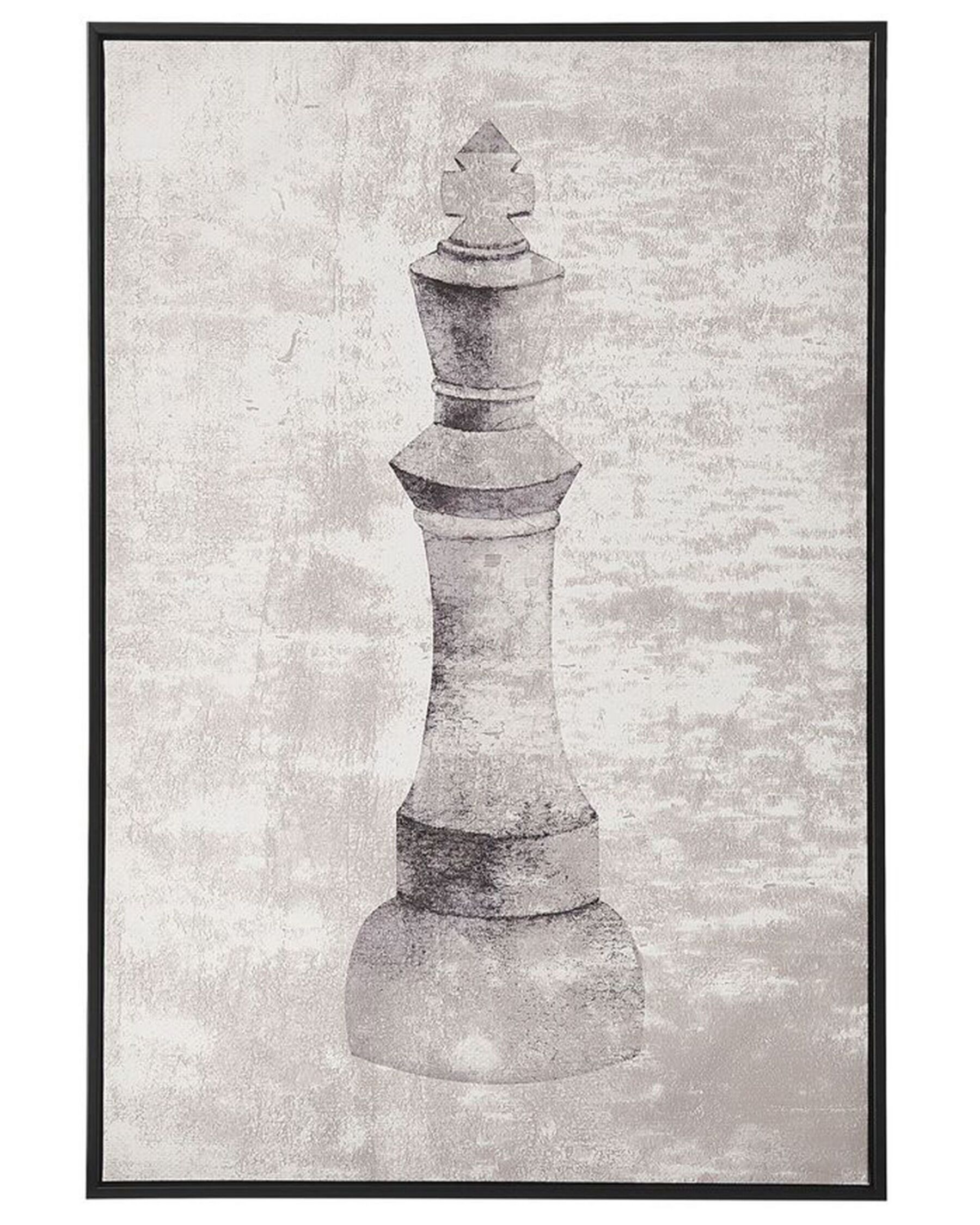 Chess Framed Canvas Wall Art 63 x 93 cm Grey BUDRIO_816191