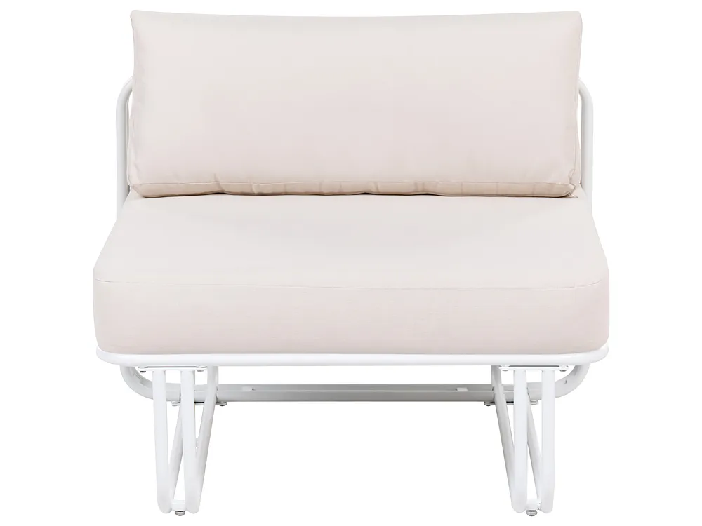 Garden Lounge Set with Table and Ottoman 3 Seater CAMEROTA  Metal White_1159153