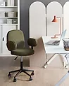 Desk Chair MORAGA Boucle Dark Green