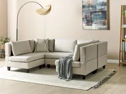Divano modulare a U 5 posti UNSTAD Tessuto Beige chiaro_891116