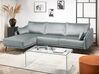 Right Hand Velvet Corner Sofa Grey VARDE_754420