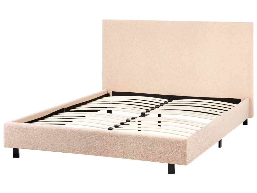 Bed Boucle ALBI 120 x 200 cm (EU Small Double) Beige_1060906