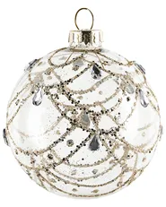 Set of 35 Baubles ICEDROP Glass Blue/ Gold_1028540