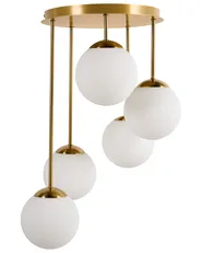 5 Light Pendant Lamp RIANA Metal Brass_1029111