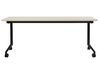 Schreibtisch heller Holzfarbton / schwarz 180 x 60 cm klappbar mit Rollen CAVI_922313