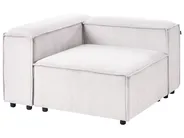 Modular Corner Sofa 2 Seater ARDAL with Ottoman Corduroy Off-White Left Hand_1008063