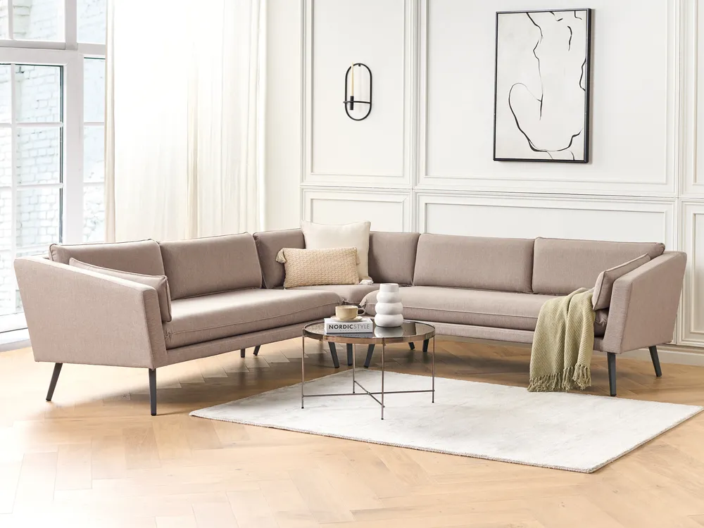 Garden Corner Sofa 5 Seater LORETELLO Beige_872402