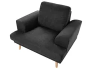 Set da salotto 4 posti KILDAL Tessuto Nero_1058736