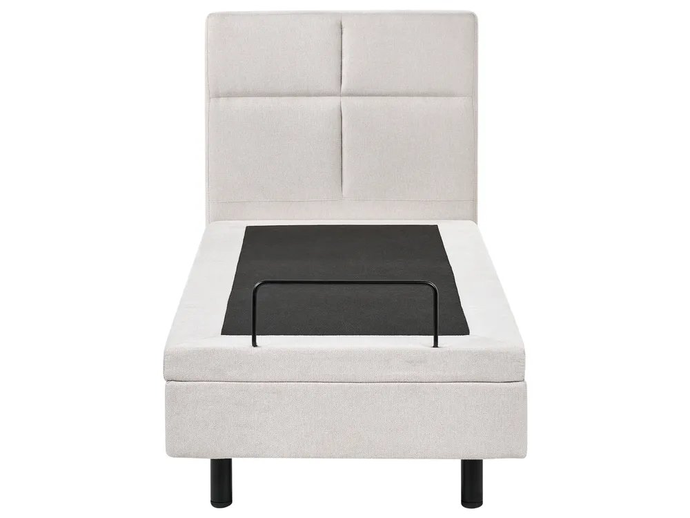 Bett verstellbar Stoff VICEROY 80 x 200 cm Hellbeige_1044466