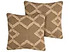 Set of 2 Decorative Cushions GOPI 45 x 45 cm Jute Light Brown Geometric Pattern