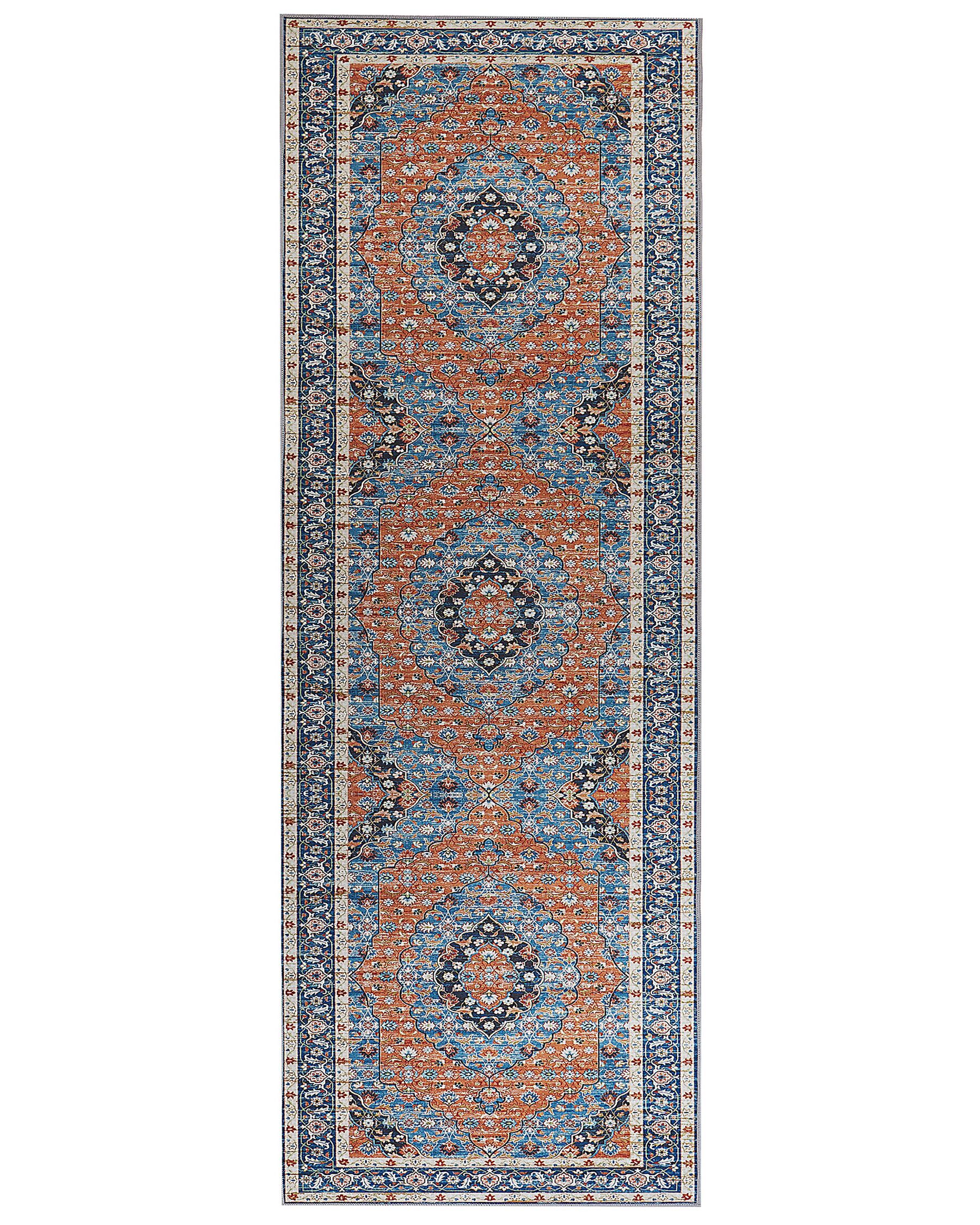 Koberec 70 x 200 cm modrá/oranžová MIDALAM_831381