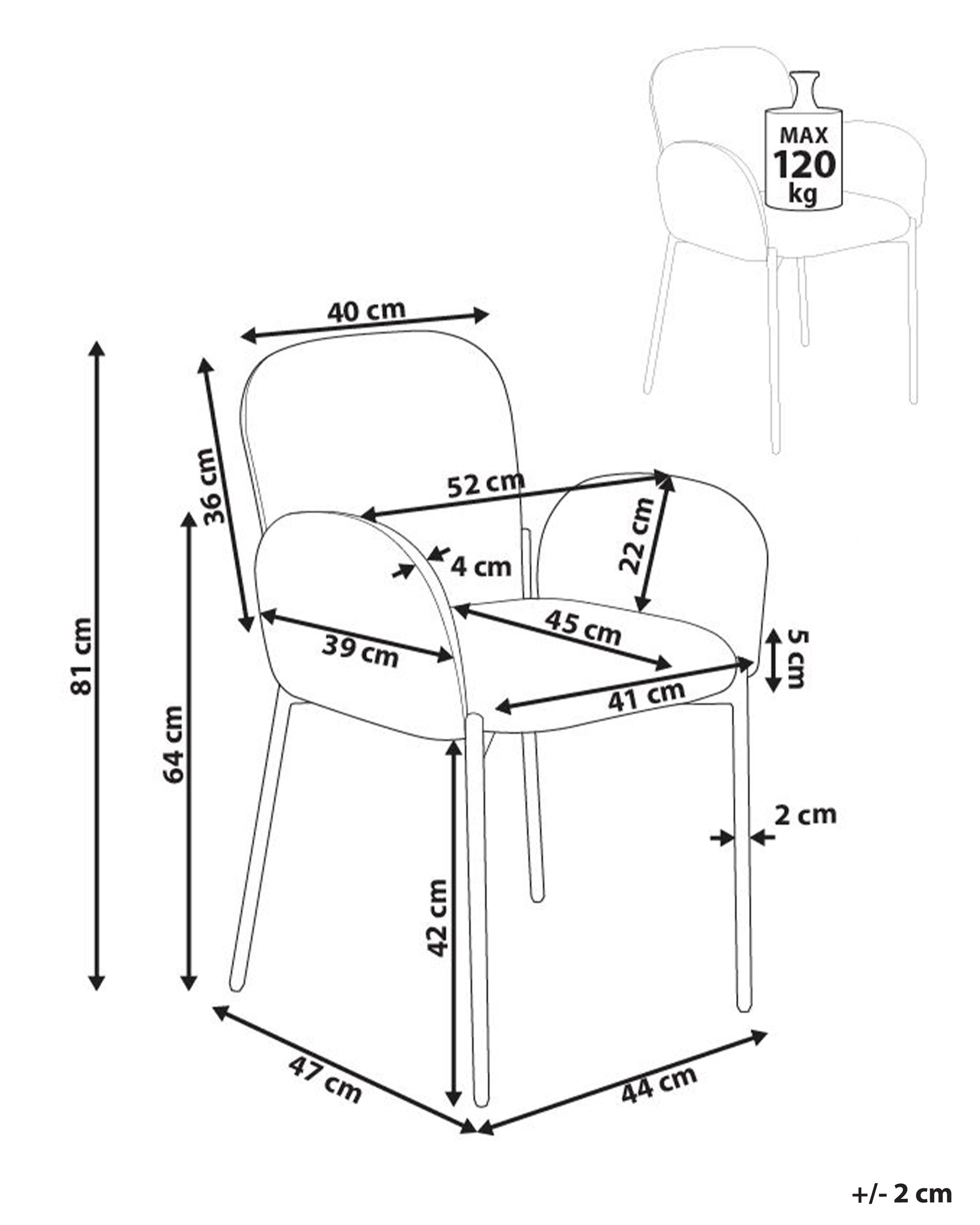 Set of 2 Dining Chairs ALBEE Beige_908185