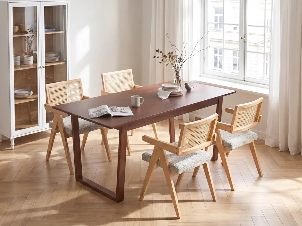 Extending Dining Table CAMDEN Dark Ash Wood 160/200 cm 95 cm_1067686