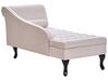 Chaise longue côté droit en velours beige clair avec rangement PESSAC_881977