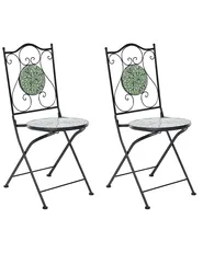 Set di 2 sedie da giardino CIVATE Metallo Nero_1066027