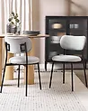 Set of 2 Dining Chairs CASEY Light Grey