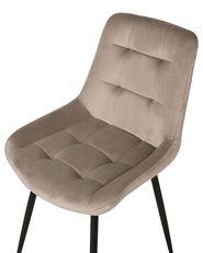 Lot De 6 Chaises MILA – Velours Taupe, Design Moderne, Pour Salle à Manger