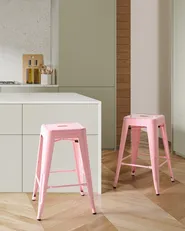 Set di 2 sgabelli da bar CABRILLO Metallo Rosa_828619