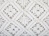 Cotton Cushion Macrame 30 x 50 cm White ALATEPE_753366