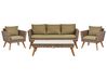 Lounge Set Rattan dunkelbraun 5-Sitzer Auflagen olivgrün VITTORIA XL_928559