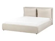 Ottoman Bed BAJONNA Fabric Light Beige 160 x 200 cm (EU King Size)_912473