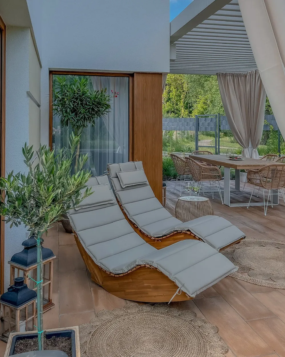 Beo Outdoor Coussin Bas Dossier Lavable KOS | Fabriqué en UE | Coussin pour Chaise de Jardin
