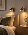 Set of 2 Spotlight Lamps KLIP Adjustable Metal Brass