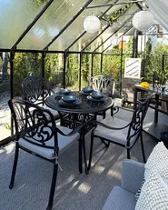 Bistro Table ANCONA 90 cm 90 cm Metal Black_1129678