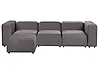 Sofá modular 3 plazas FALSTERBO con otomana Terciopelo Gris pardo