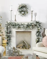 Ośnieżony wieniec świąteczny LED WHITEHORN 55 cm Biały_813262