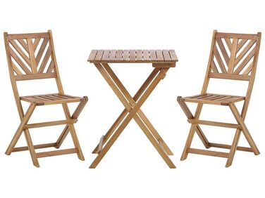 Salon de jardin bistrot table et de 2 chaises en bois TERNI