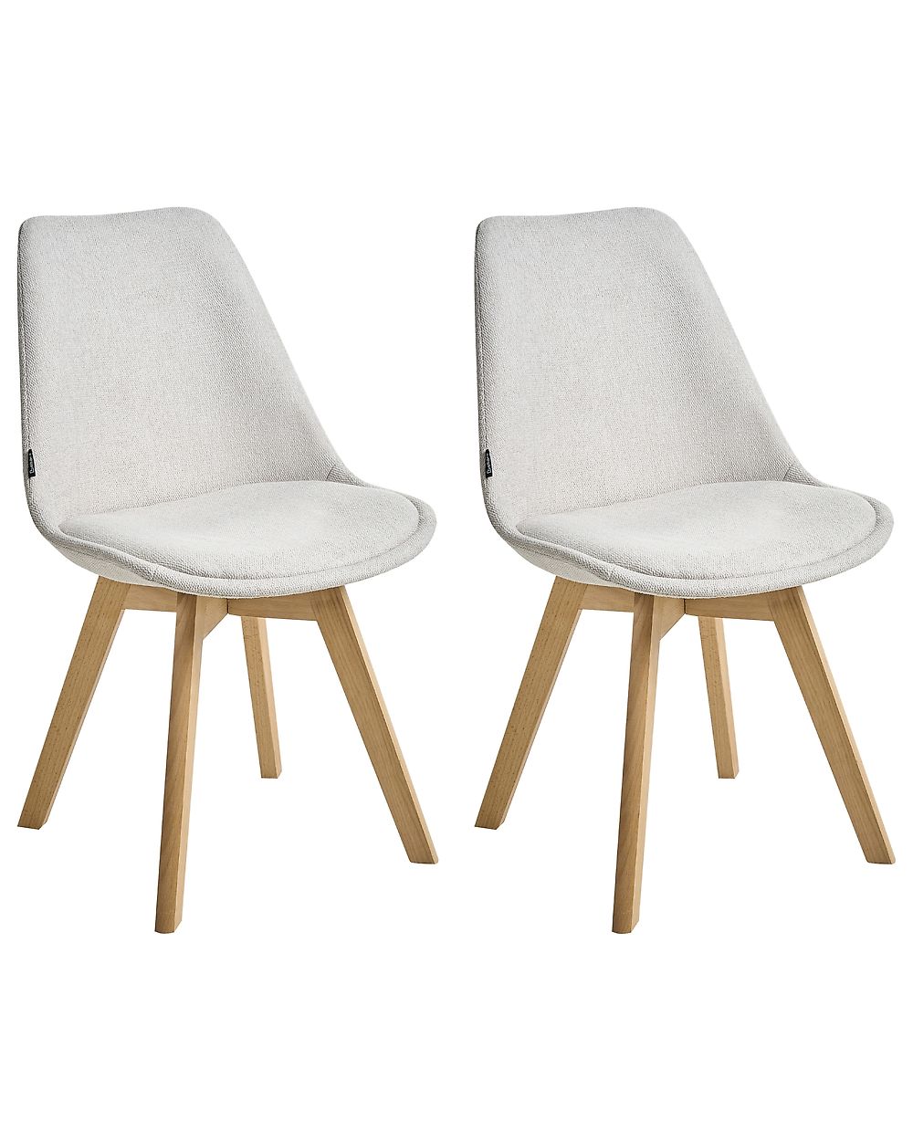 Conjunto de 2 cadeiras de jantar DAKOTA II Tecido Branco creme