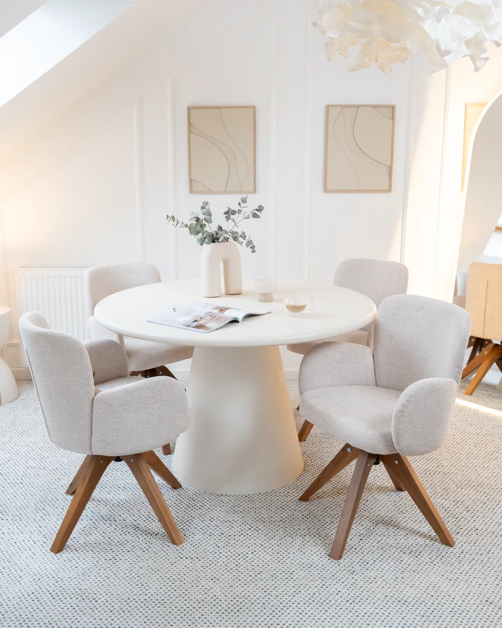 Set di 2 sedie Rivestimento in tessuto Design moderno Sala da pranzo Arancione Ames