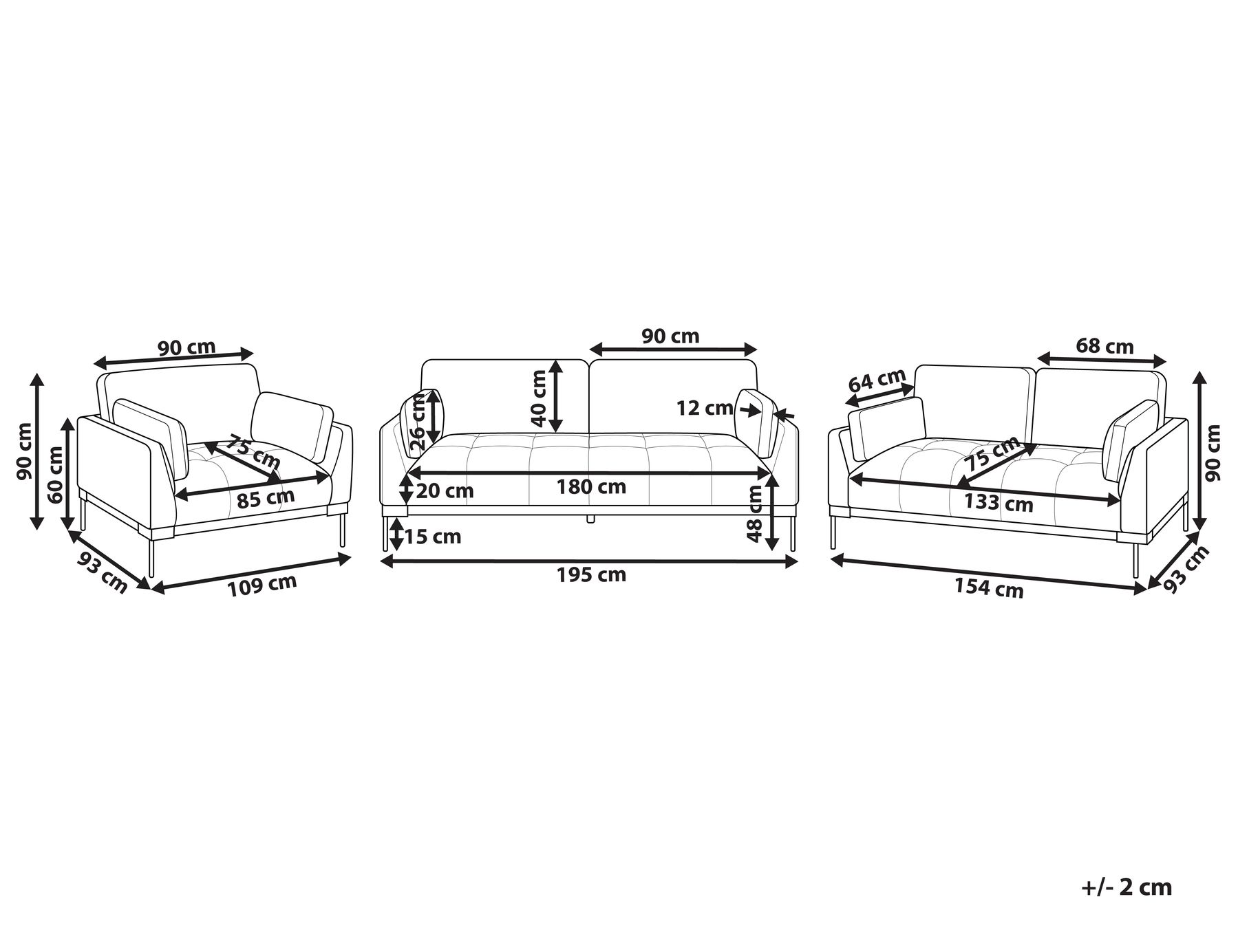 Fabric Living Room Set Light Beige SKAVEN _954709