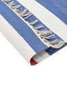 Alfombra kilim de algodón azul/blanco/rojo 140 x 200 cm VARSER_869484