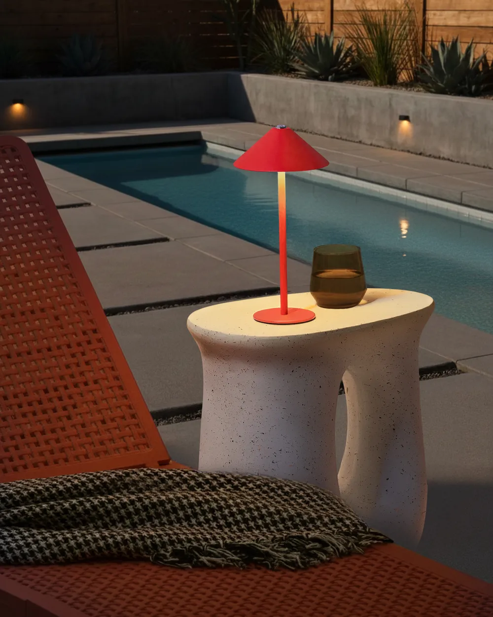 Wireless LED Table Lamp MODJO with Dimmer Metal Red_1042168