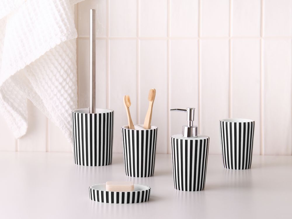 Set da 5 accessori per il bagno LIRCAY Nero/Bianco