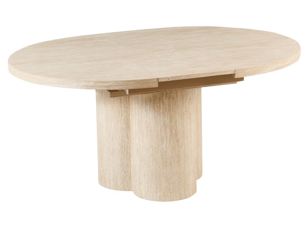 Stół do jadalni rozkładany MORAINE Efekt trawertynu 120/160 cm 120 cm
