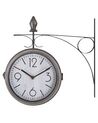 Zegar ścienny dworcowy ø 22 cm srebrno-biały ROMONT_784503