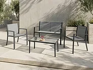 Set da giardino con tavolo 4 posti TAVOLETO Metallo Grigio_1154564