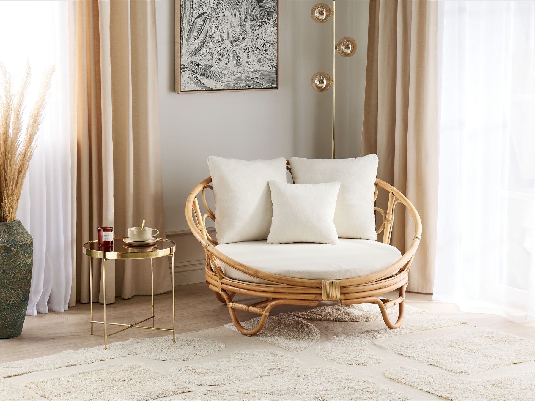 Kosz ogrodowy rattanowy naturalny ROSSANO_873176