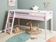 Mid Sleeper Bed Pine Wood ASCOUX 90 x 200 cm (EU Single) Pink_962468