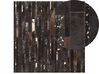 Tappeto patchwork vera pelle 200 x 200 cm nero e oro ARTVIN_745591