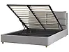 Ottoman Bed BATILLY Velvet Light Grey 160 x 200 cm (EU King Size)