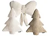Conjunto de 3 almofadas decorativas WINTERLAND 30 x 35 cm 45 x 25 cm Bouclé Creme claro Padrão natalicio