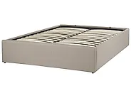 Ottoman Bed without Headboard DINAN Fabric Taupe 120 x 200 cm (EU Small Double)_1187469