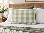Throw Cushion TAMNINE 40 x 60 cm Light Green Checked_1178805